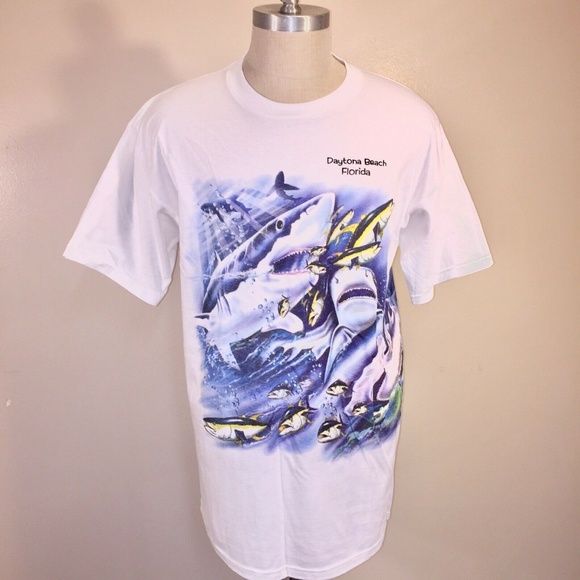 Daytona Beach Shark T-Shirt L Florida Graphic Tee - Picture 2 of 6